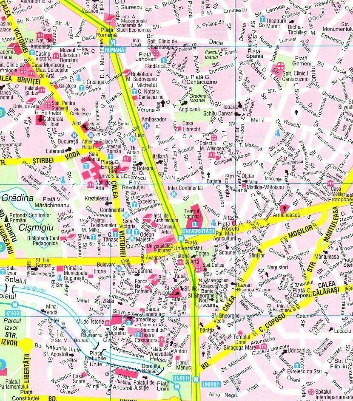 kort over bucharest city centre