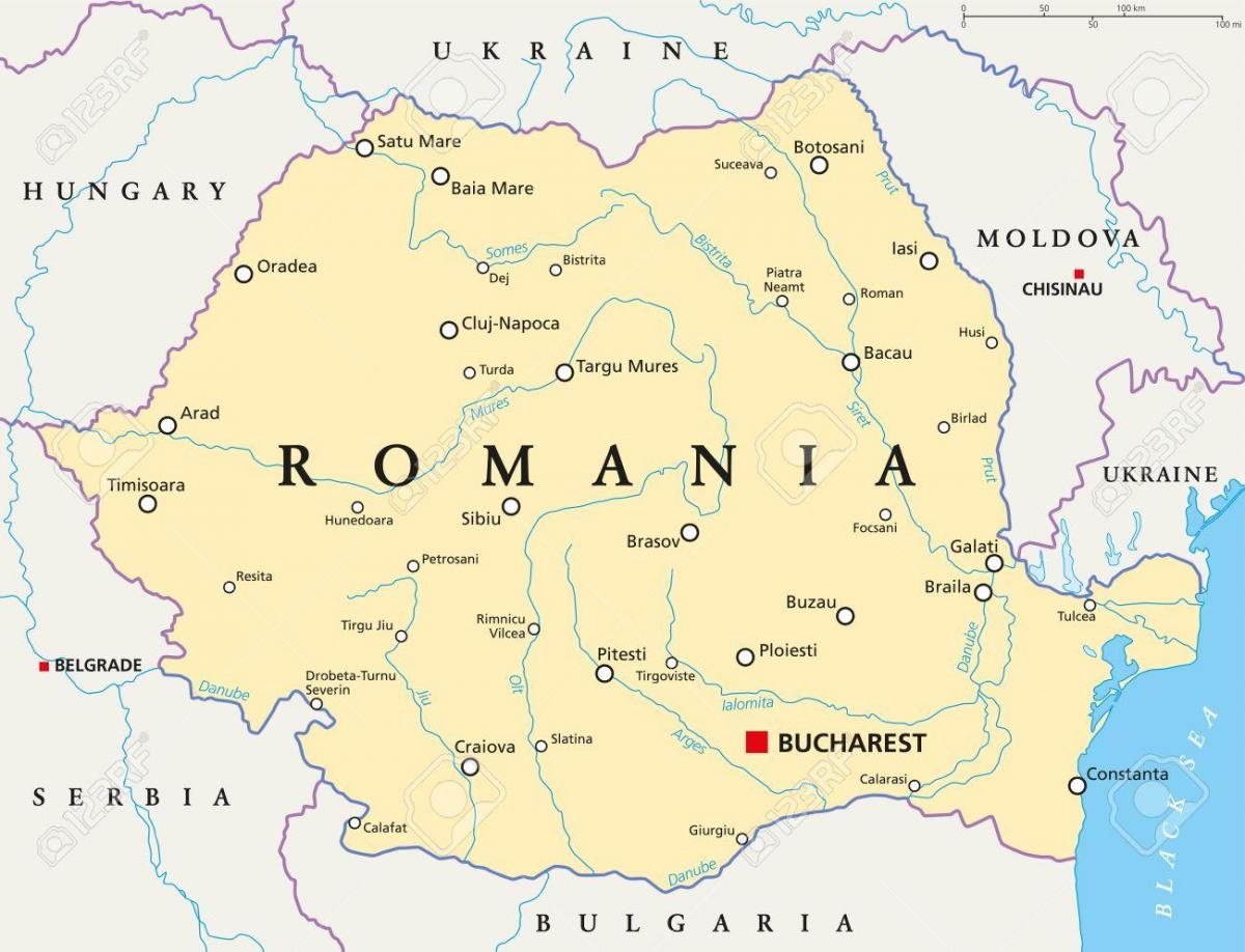 hovedstaden i rumænien kort